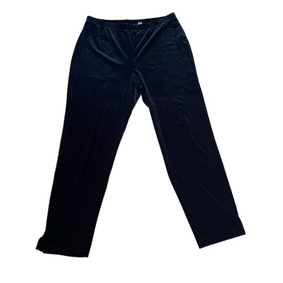 EASYWEAR BY CHICO’S | black elastic waistband velour pants 2 or M - Picture 1 of 2